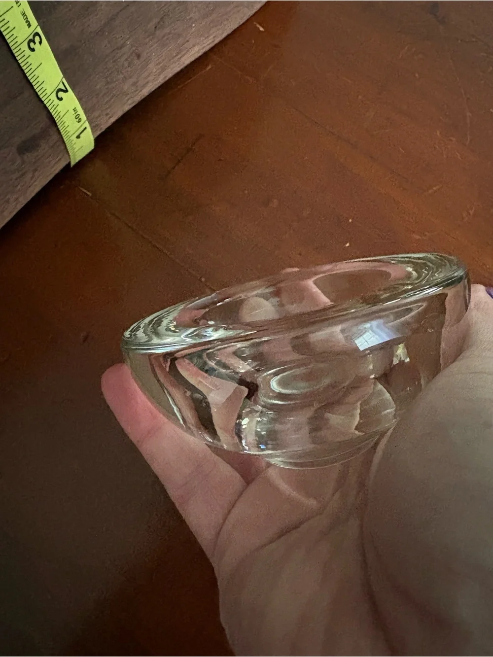 Yankee Candle Clear Glass Votive Holder with Dark Green Votive